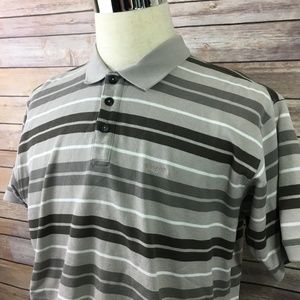 PATAGONIA Brown Striped Polo Golf Shirt Size Large
